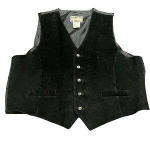 Vtg Property Suede/Leather Black Vest XL